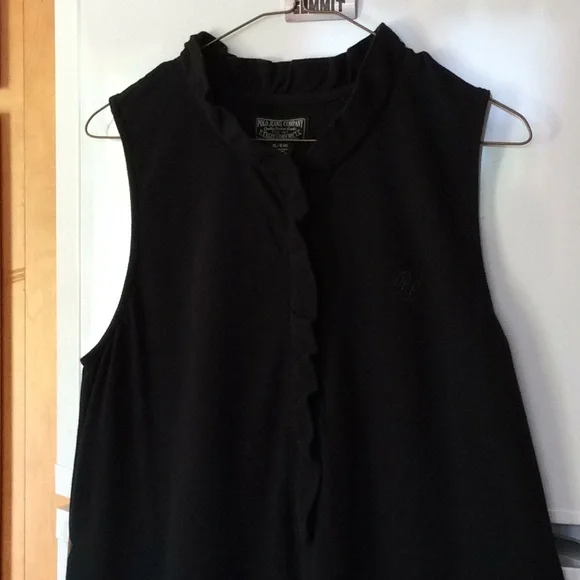 Vintage Ralph Lauren Black Cotton Sleeveless Dress - Picture 4 of 8
